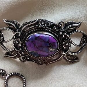 Purple Mohave Kingman Turquoise Sterling Silver Bracelet